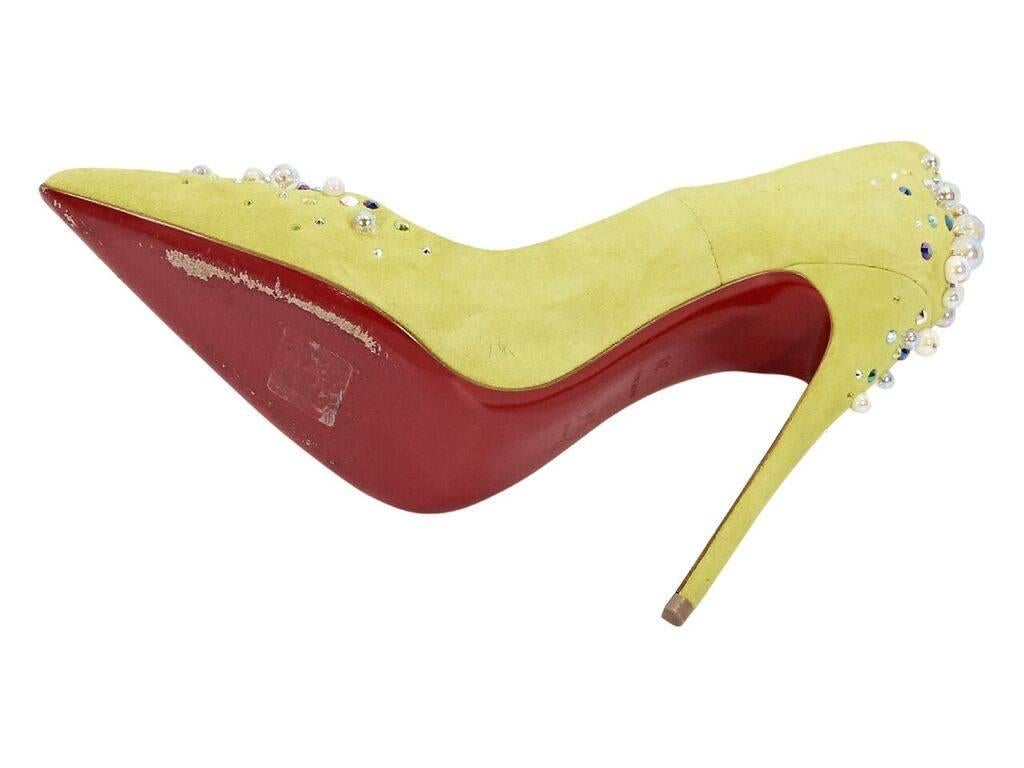 Beige Christian Louboutin Yellow Candidate Suede Pumps