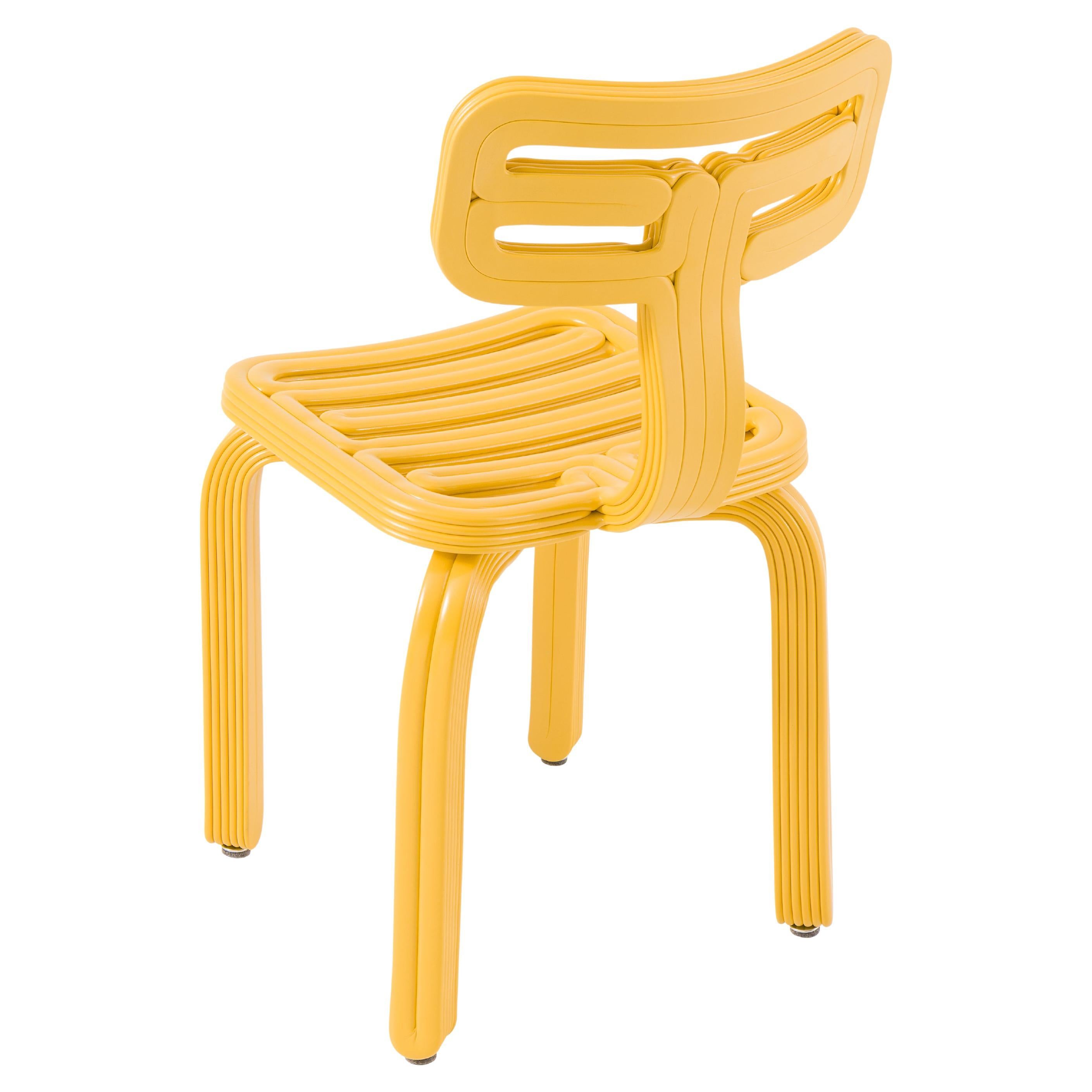 Yellow Chubby Chair in 3D Printed Recycled Plastic by KOOIJ