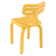 Silla Chubby amarilla de plástico reciclado impreso en 3D por KOOIJ