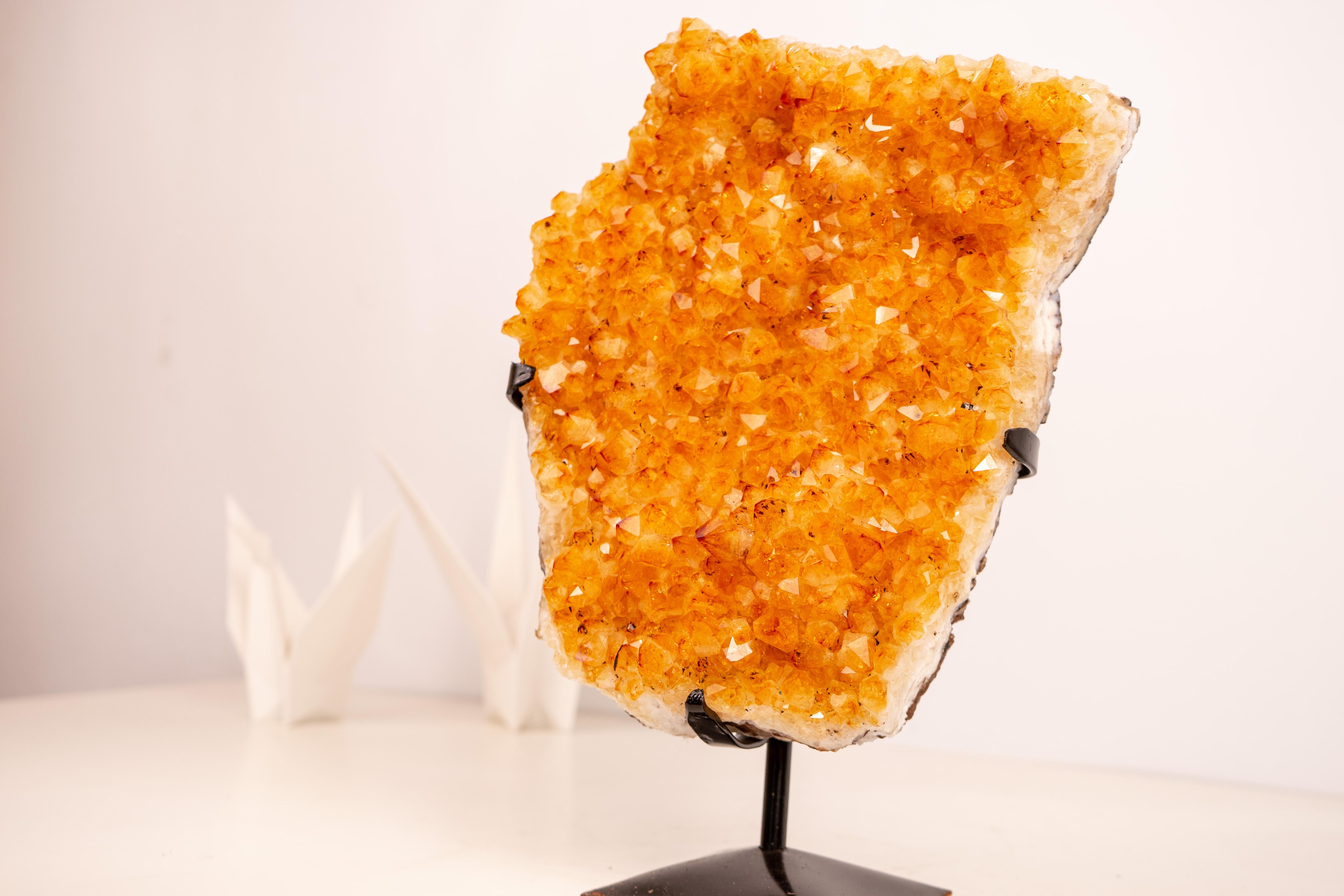 Racimo de Citrino Amarillo con Druzy de Citrino Amarillo Profundo - Decoración con Cristales Amarillos en venta 7