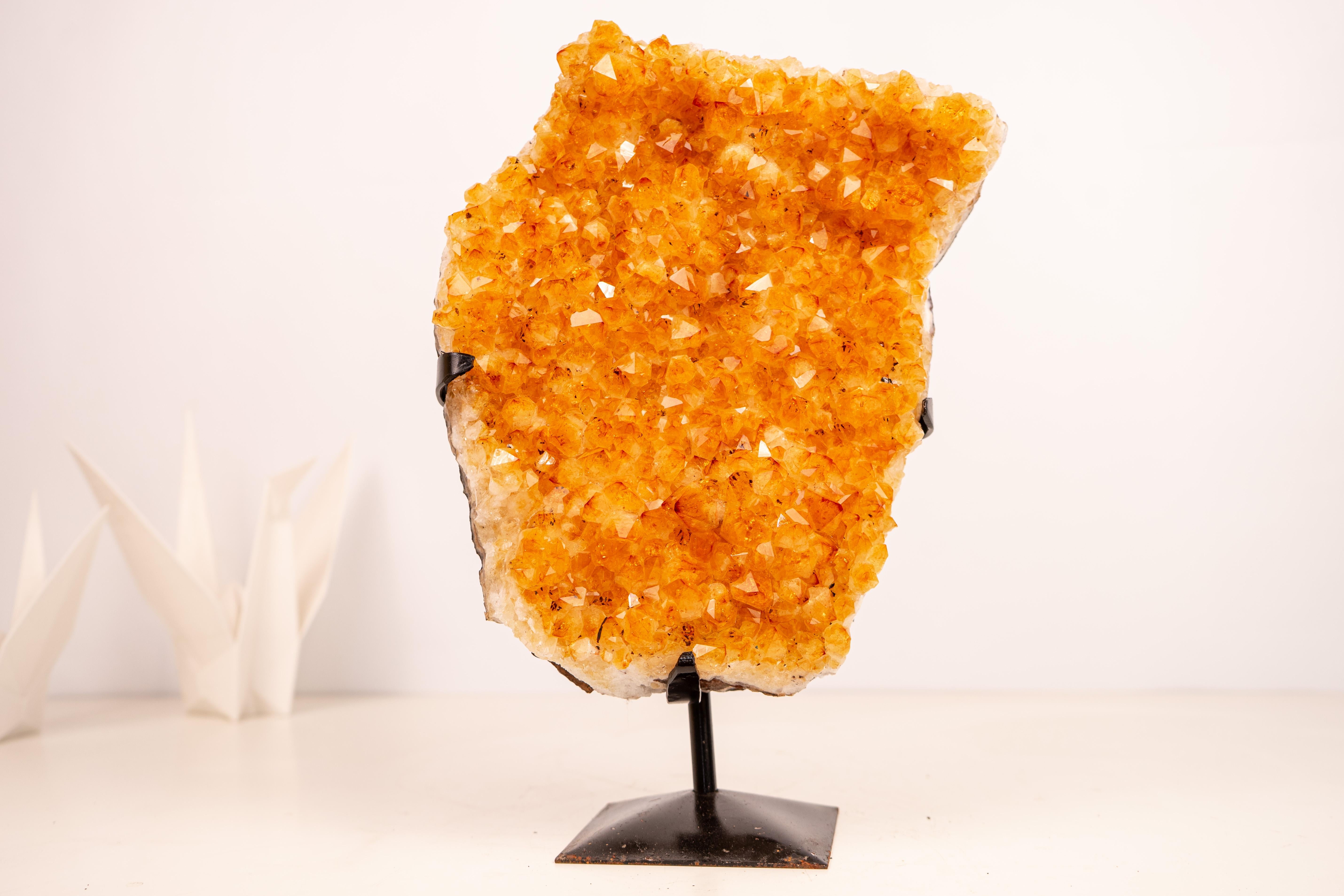 Racimo de Citrino Amarillo con Druzy de Citrino Amarillo Profundo - Decoración con Cristales Amarillos en venta 9