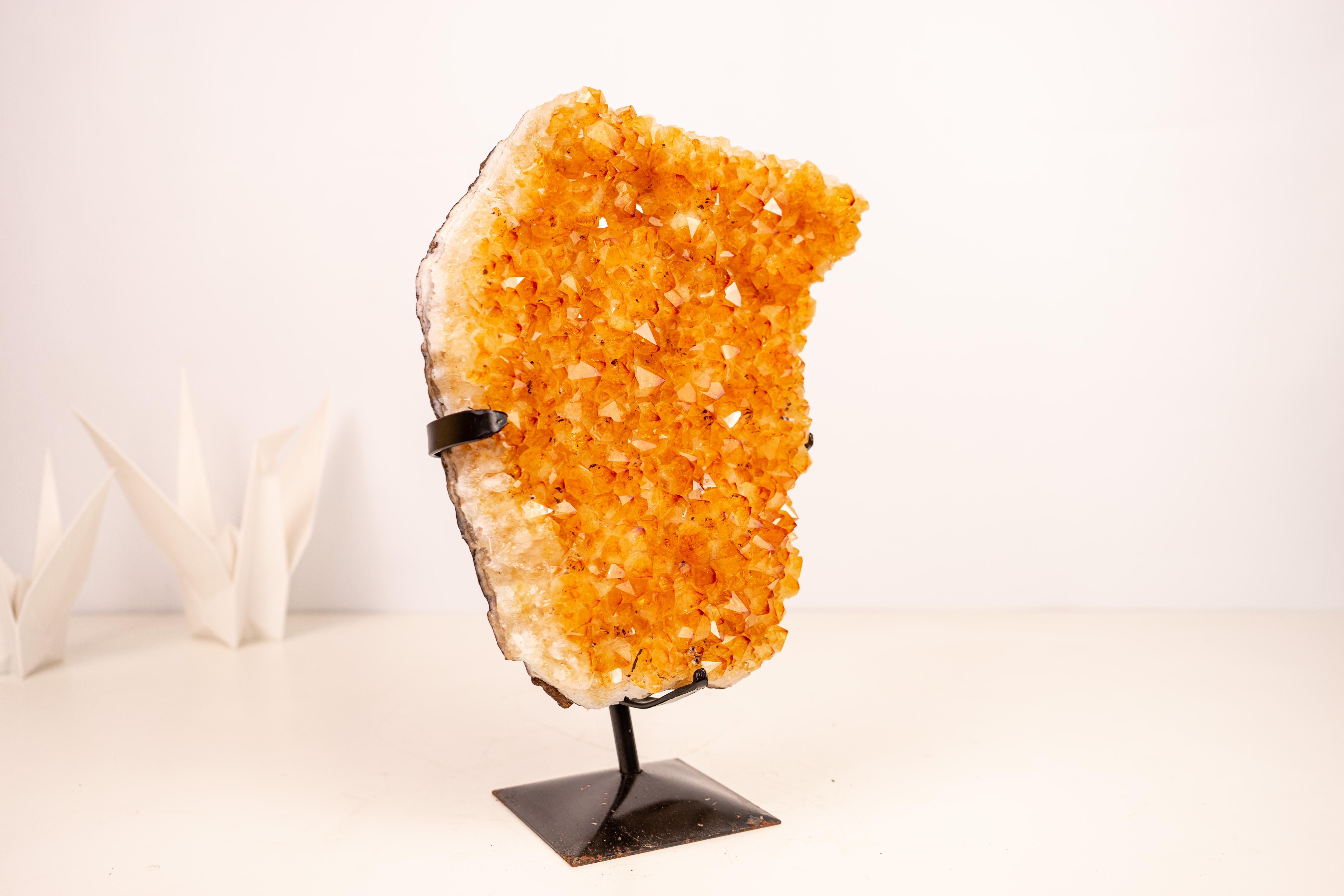 Racimo de Citrino Amarillo con Druzy de Citrino Amarillo Profundo - Decoración con Cristales Amarillos en venta 1