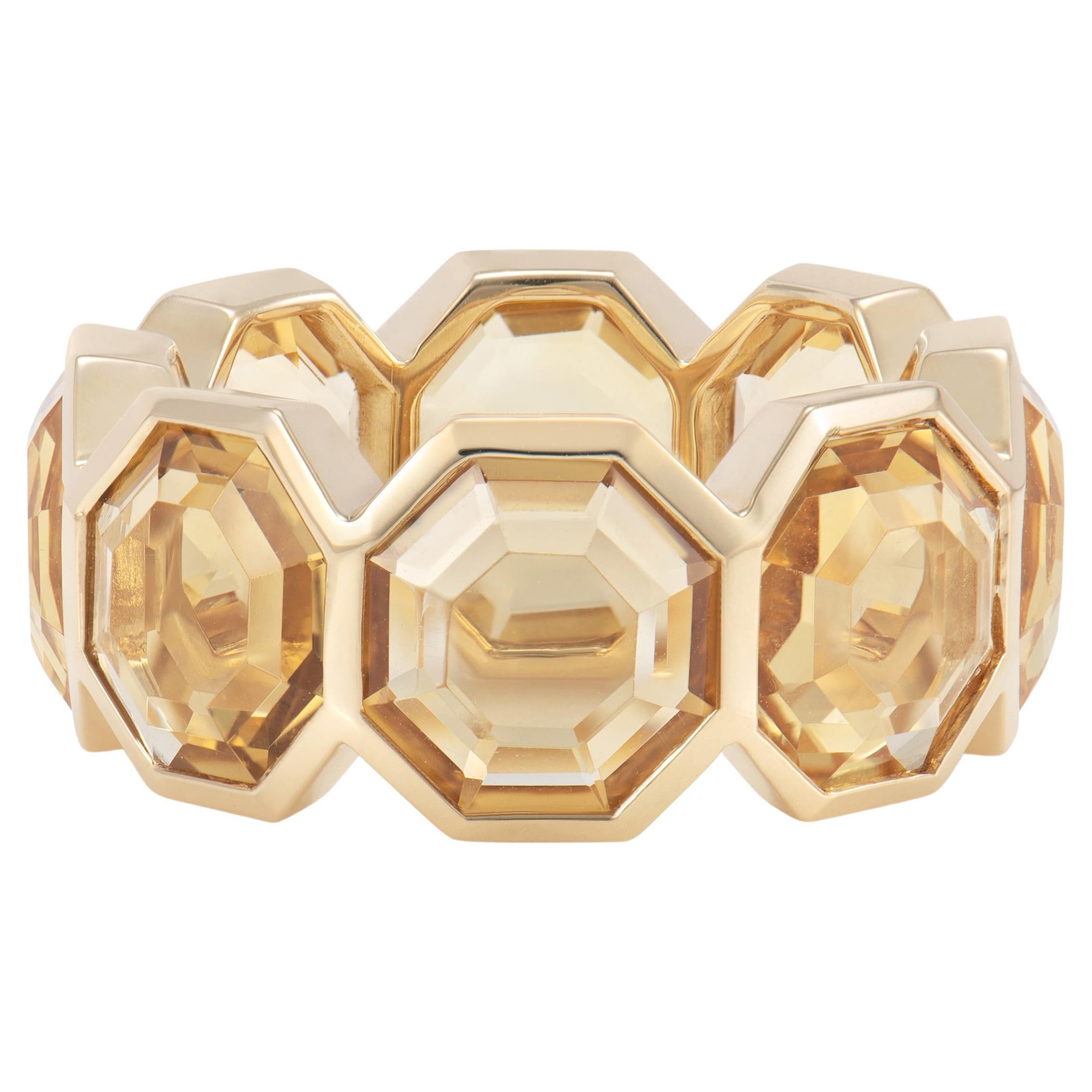 For Sale:  Yellow Citrine Russell Ring in 18 Karat Yellow Gold