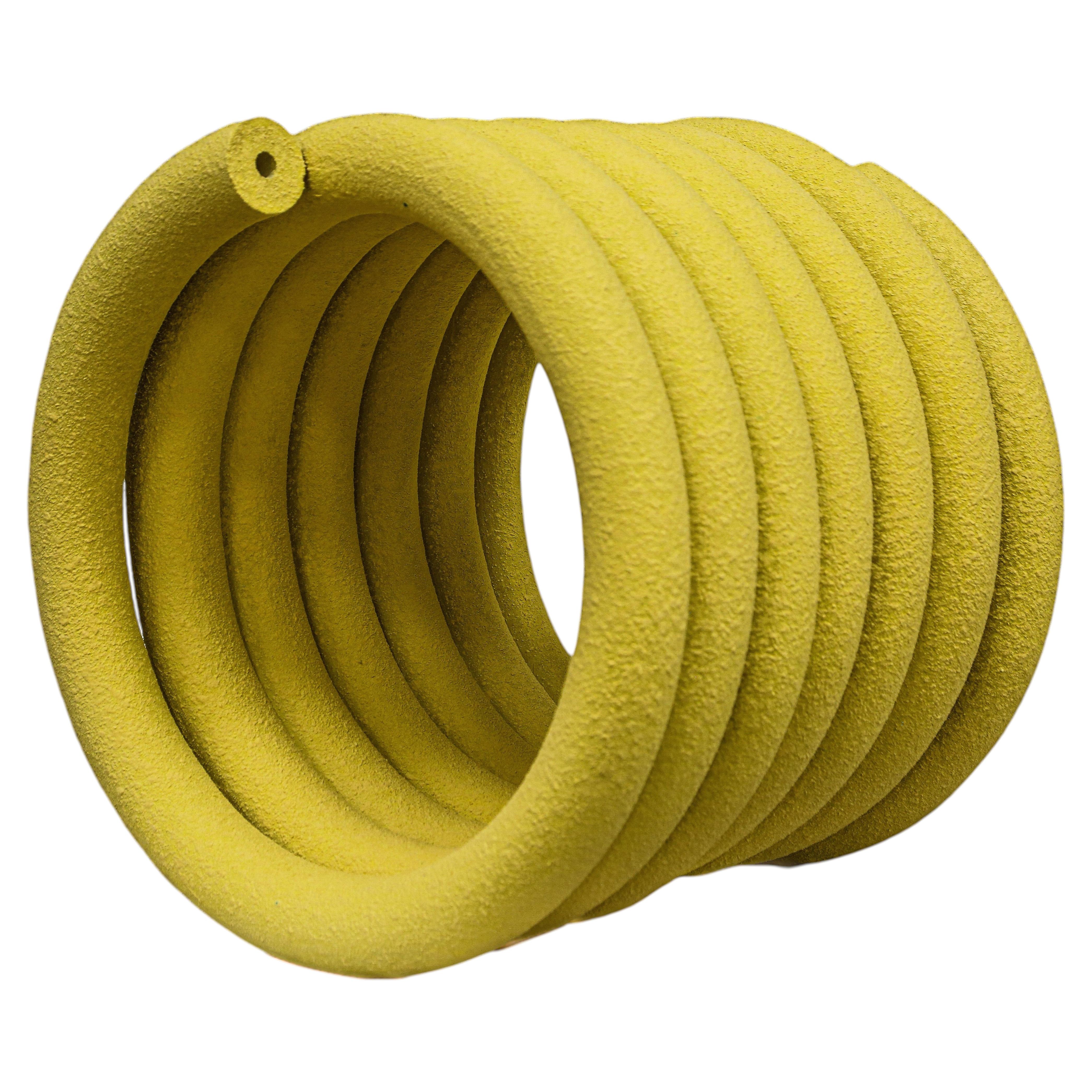 Yellow Coil #01 Sculptural Object By Caspi Ceramics NL