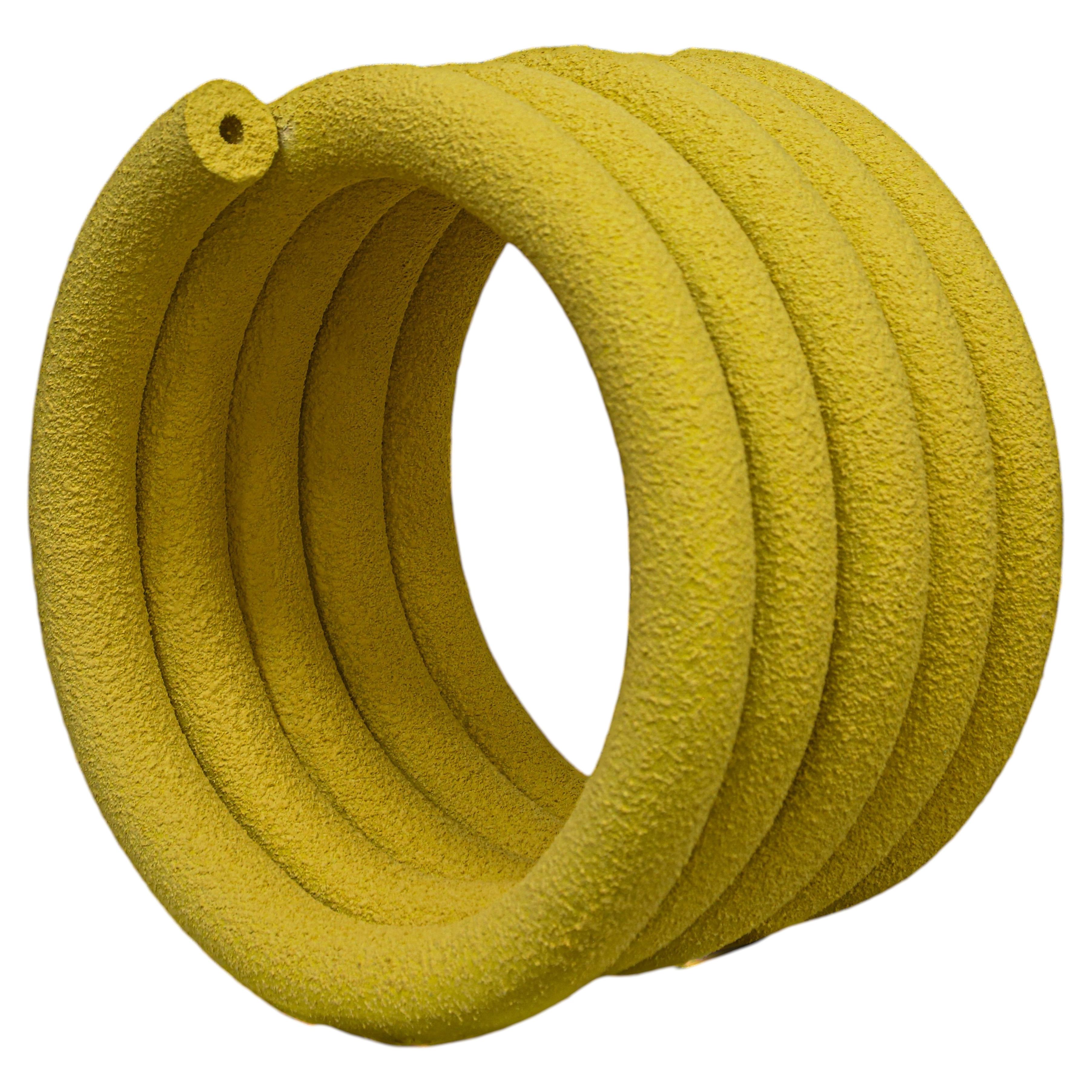 Yellow Coil #02 Sculptural Object By Caspi Ceramics NL For Sale