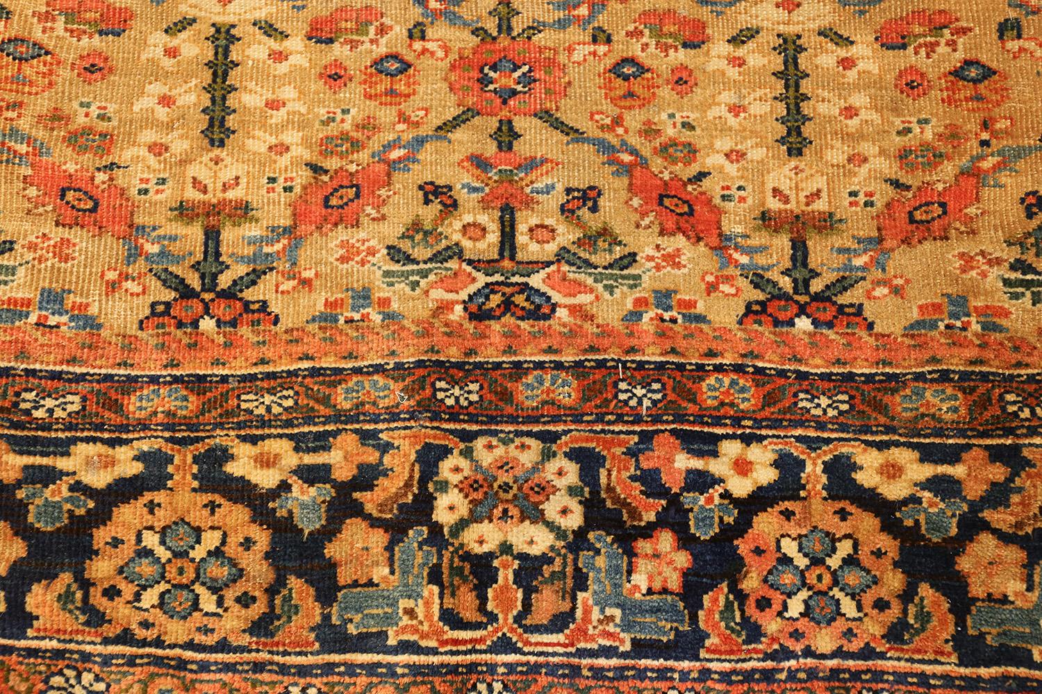 Wool Antique Sultanabad Persian Rug. Size: 7 ft 3 in x 15 ft  For Sale