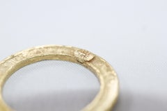 Yellow Color Diamonds 18 Karat Recycled Gold Wedding Three-Stone Stackable Ring