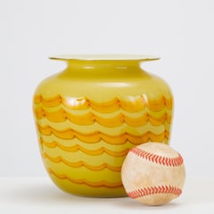 Yellow Combed Glass Vase