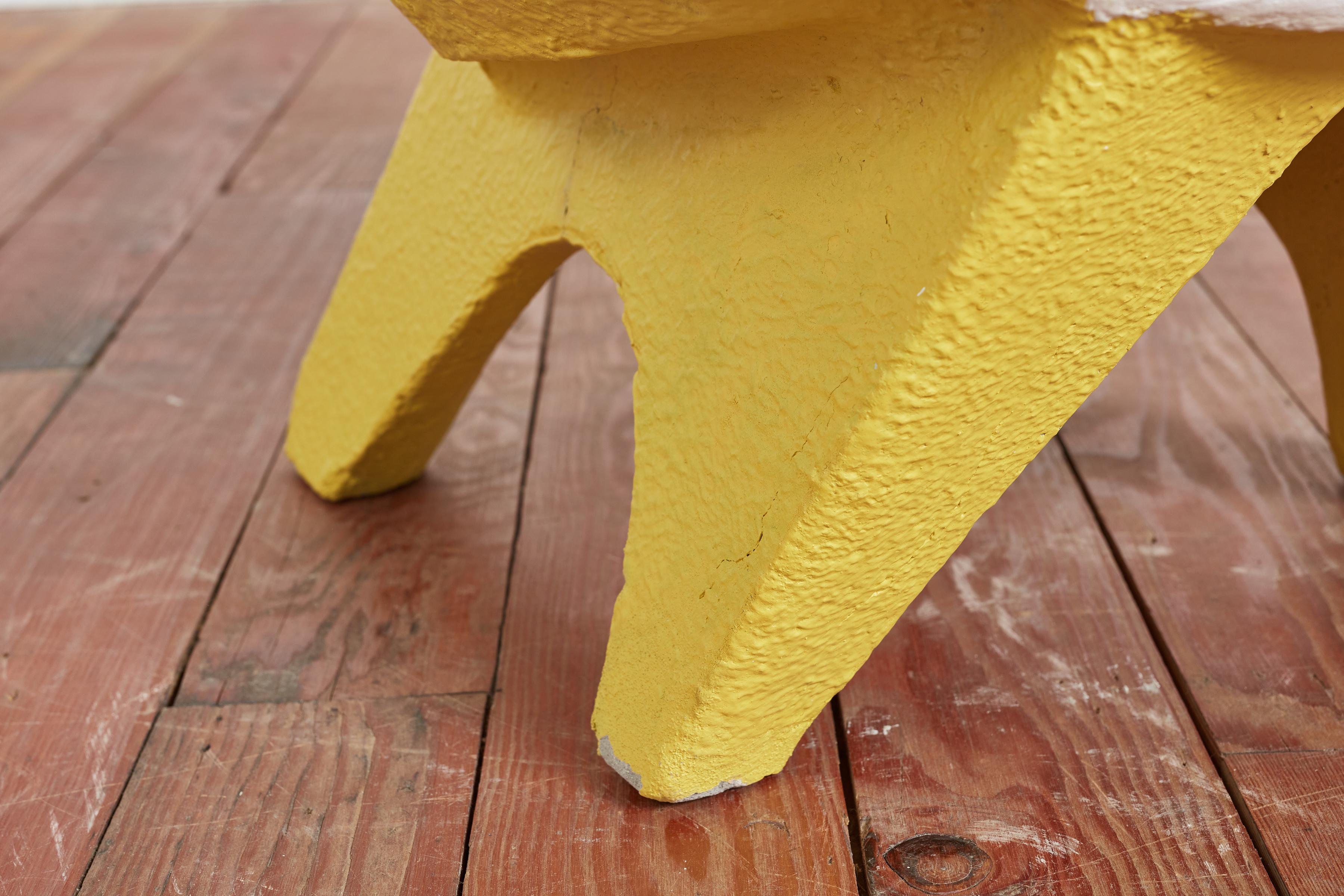 Yellow Concrete Chair For Sale 5