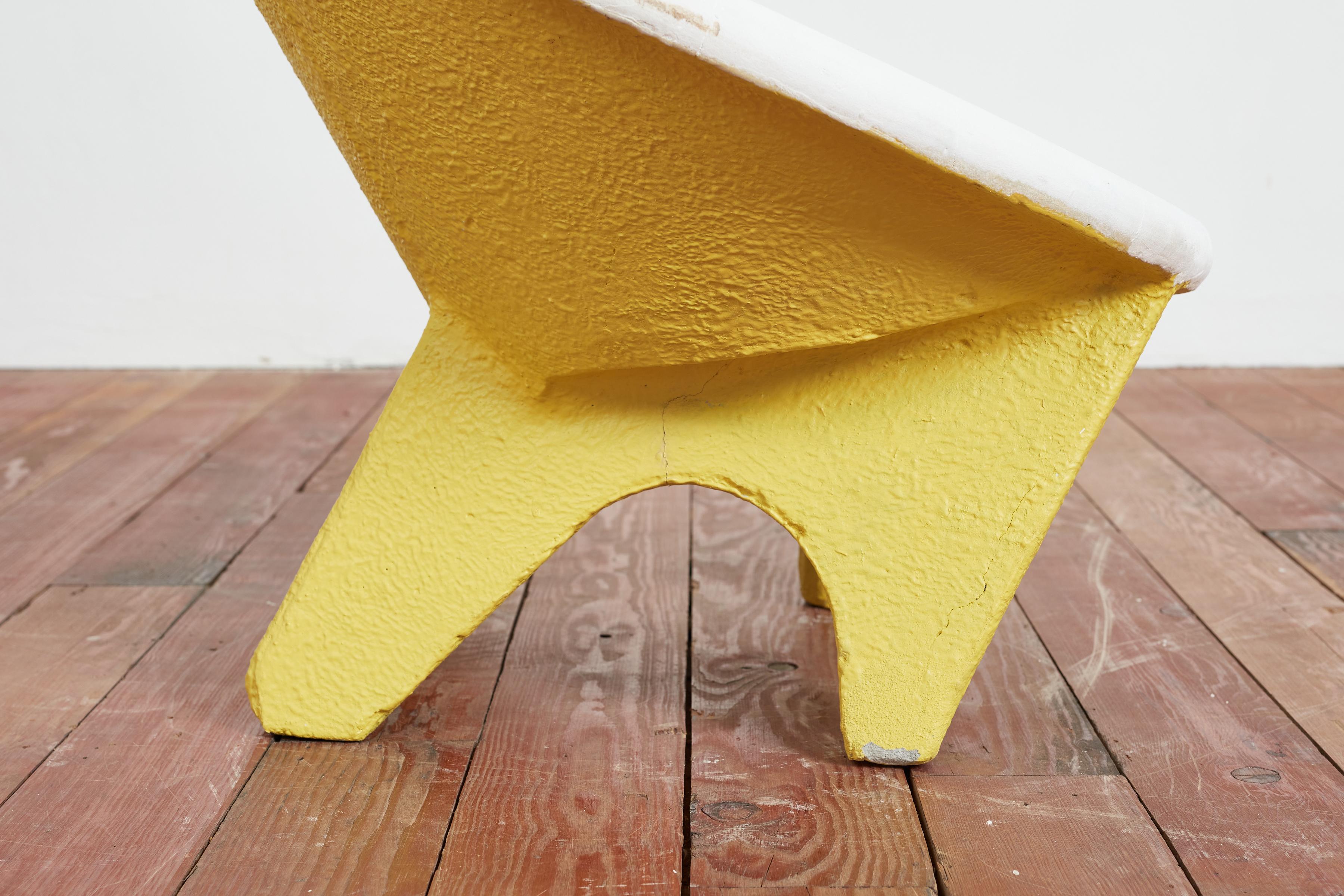 Yellow Concrete Chair For Sale 6