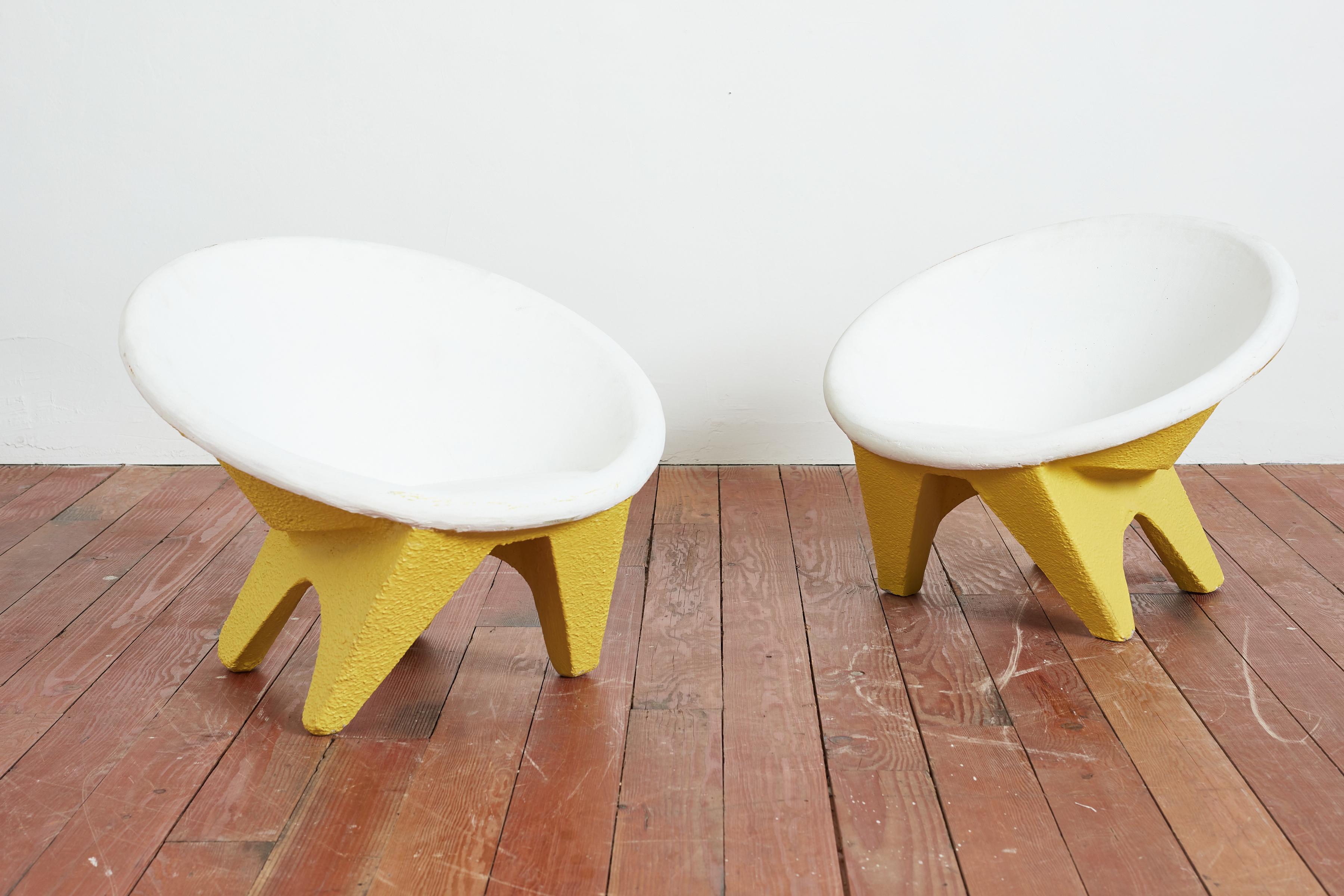 Italian Yellow Concrete Chair For Sale