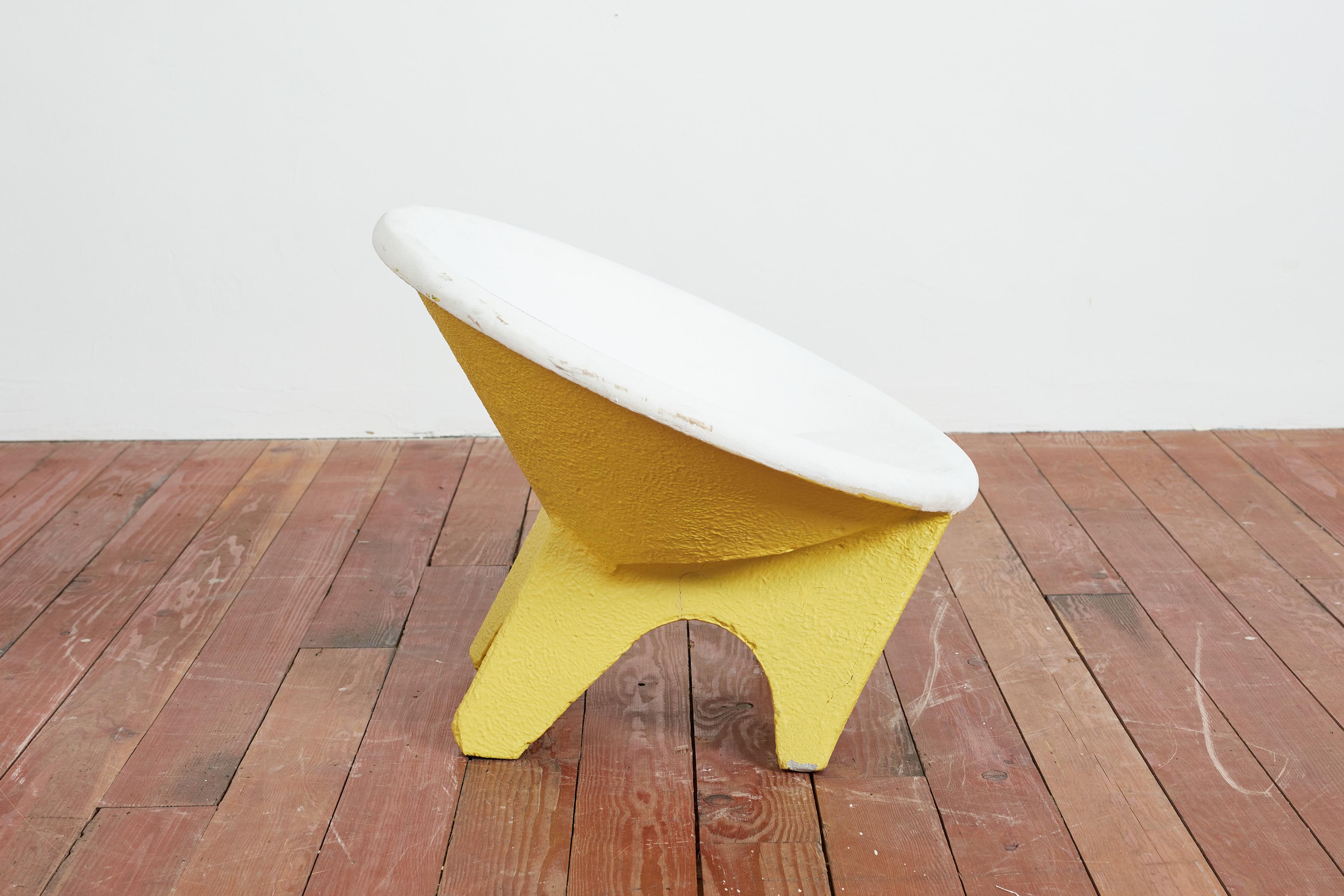 Yellow Concrete Chair In Good Condition For Sale In Beverly Hills, CA