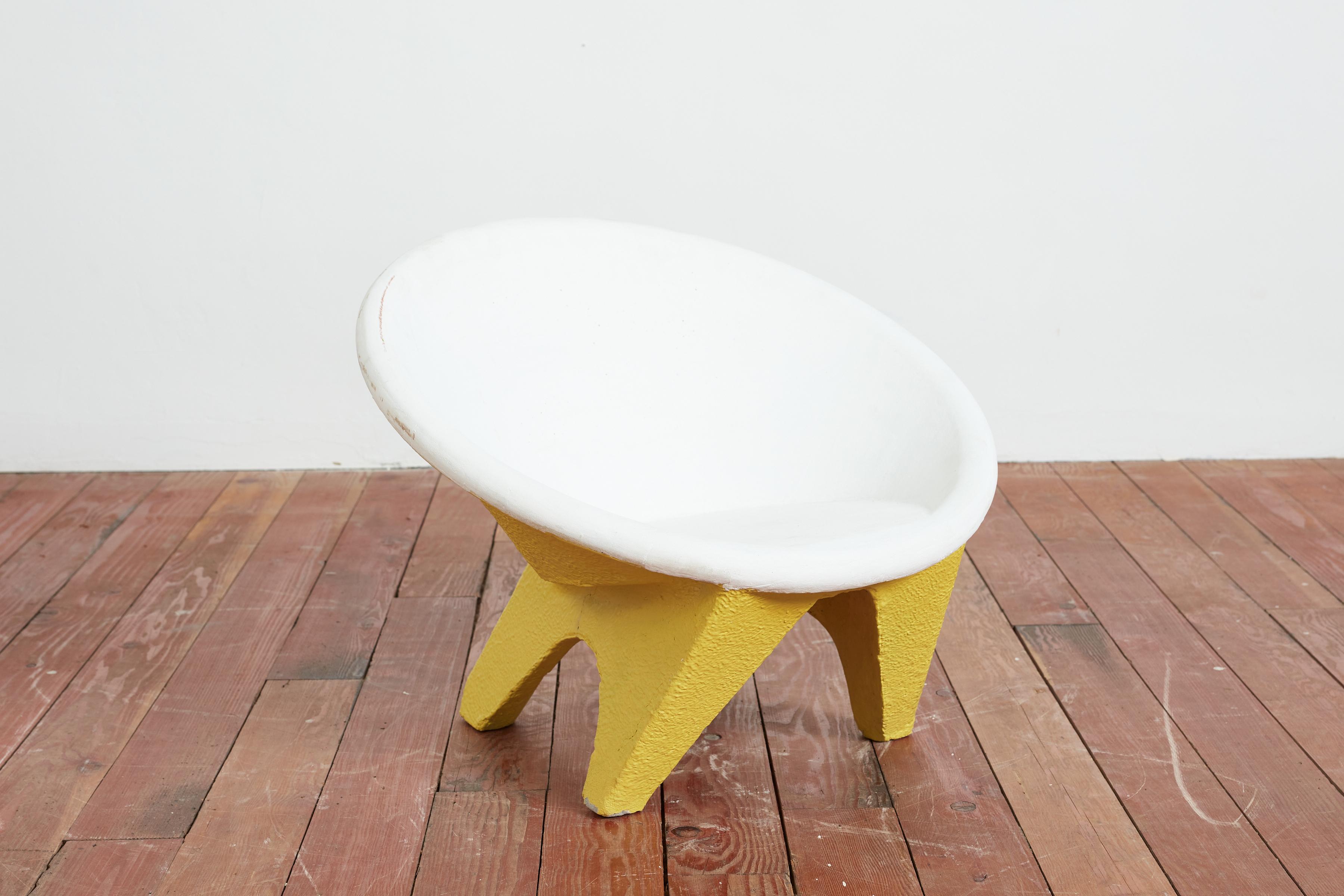 Late 20th Century Yellow Concrete Chair For Sale