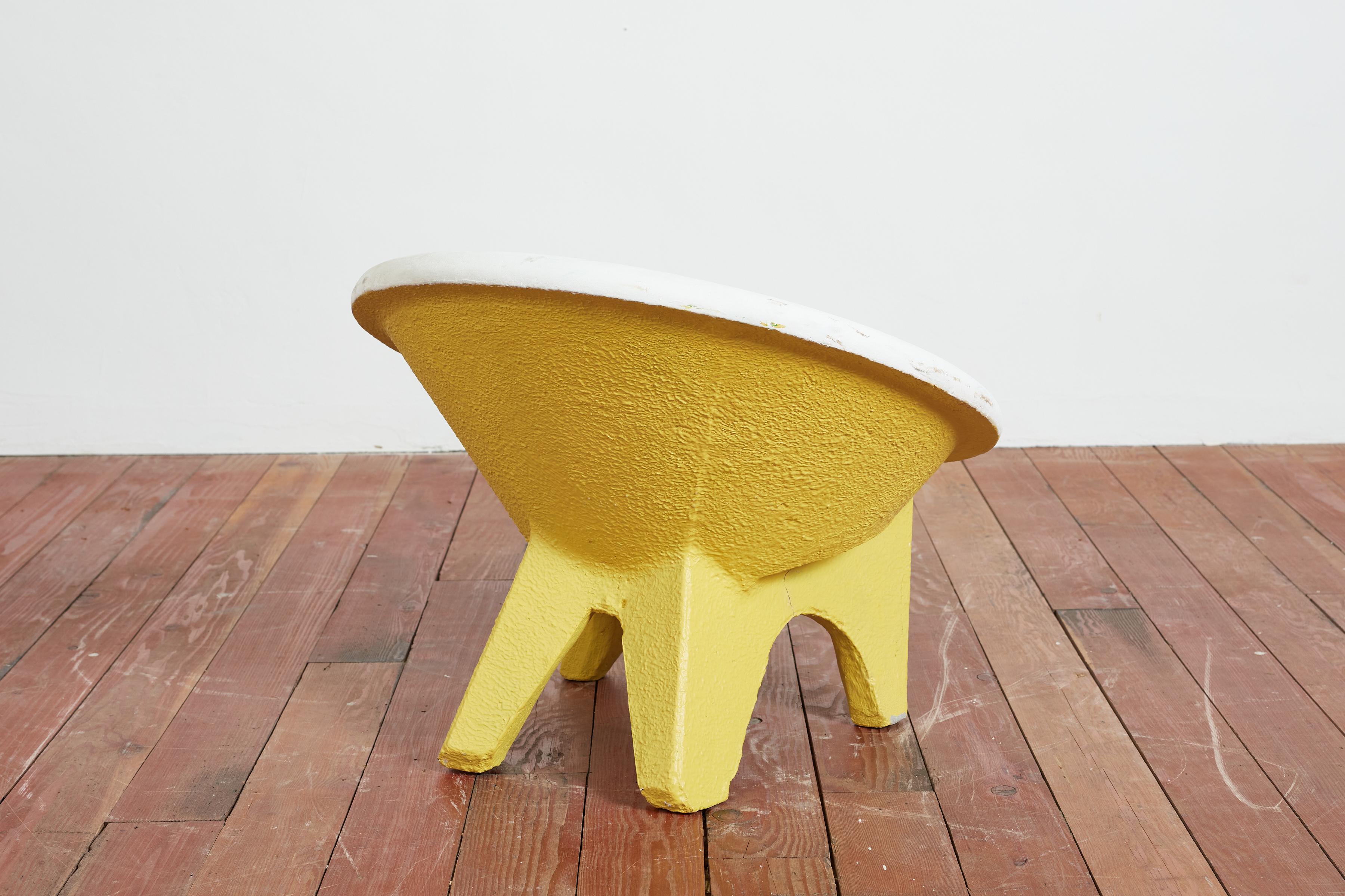 Yellow Concrete Chair For Sale 1