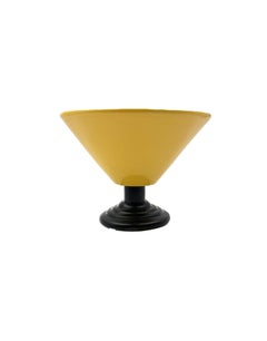 Yellow Conic Vase, Postmodern Memphis Milan Style, Italy 1980s
