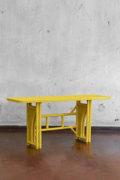 Yellow Console With Flip-Top – Lacquered Series