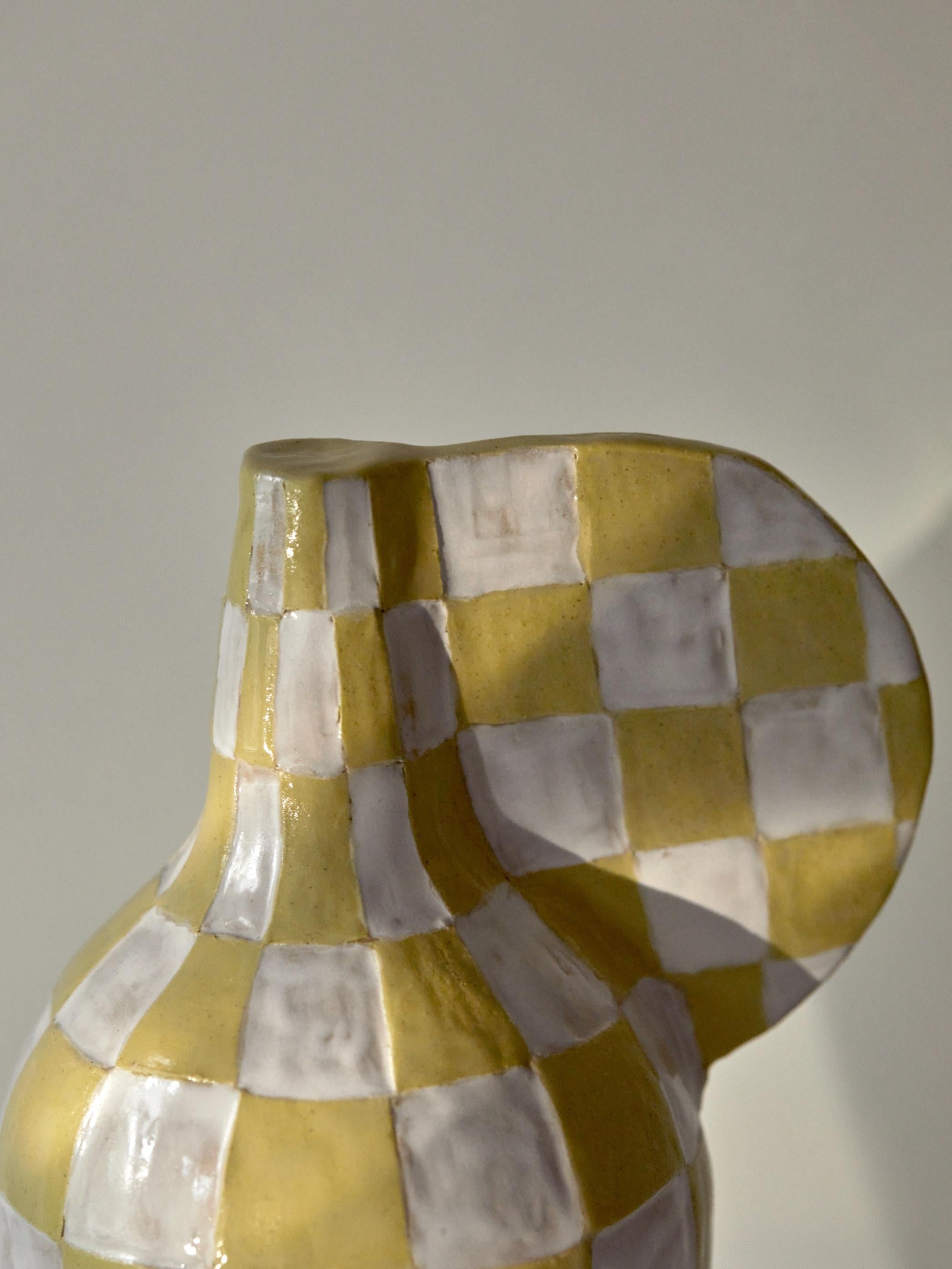 Danish Yellow Contemporary Ceramic Sculpture For Sale