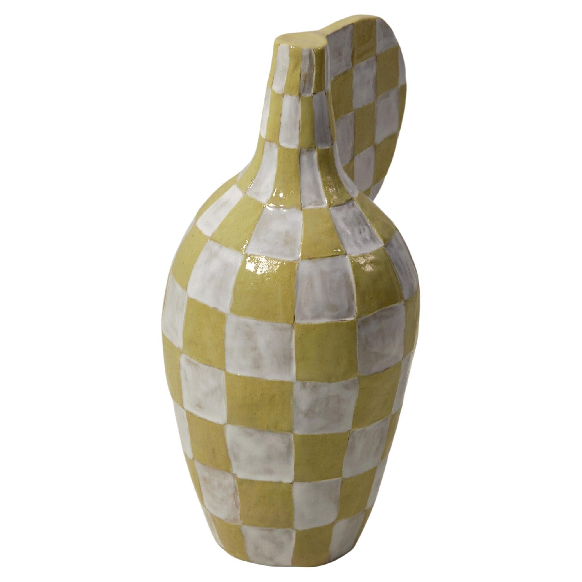 Yellow Contemporary Ceramic Sculpture For Sale