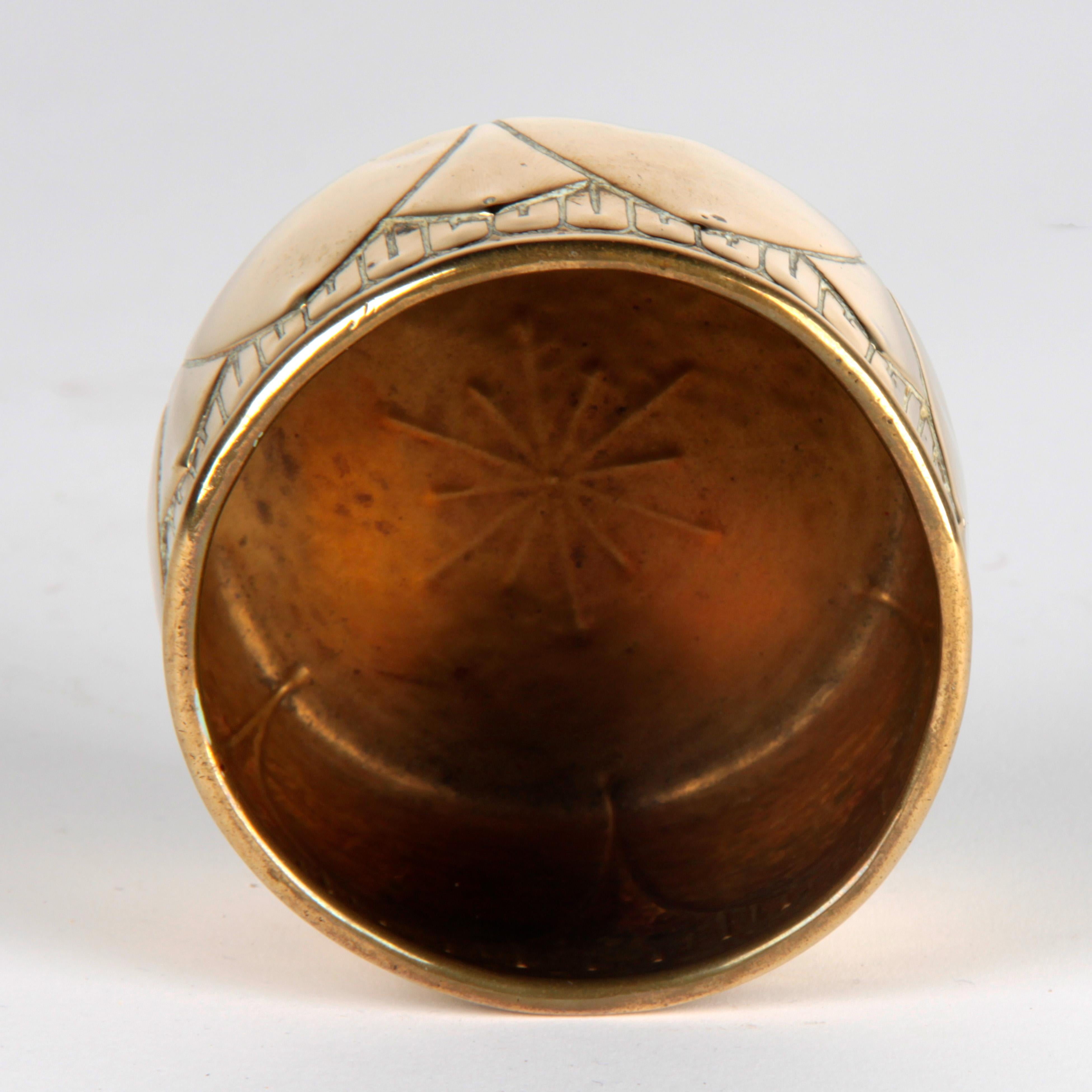 Dutch Yellow Copper Bowl, Signed F Z. 'Frans Zwollo sr.' For Sale