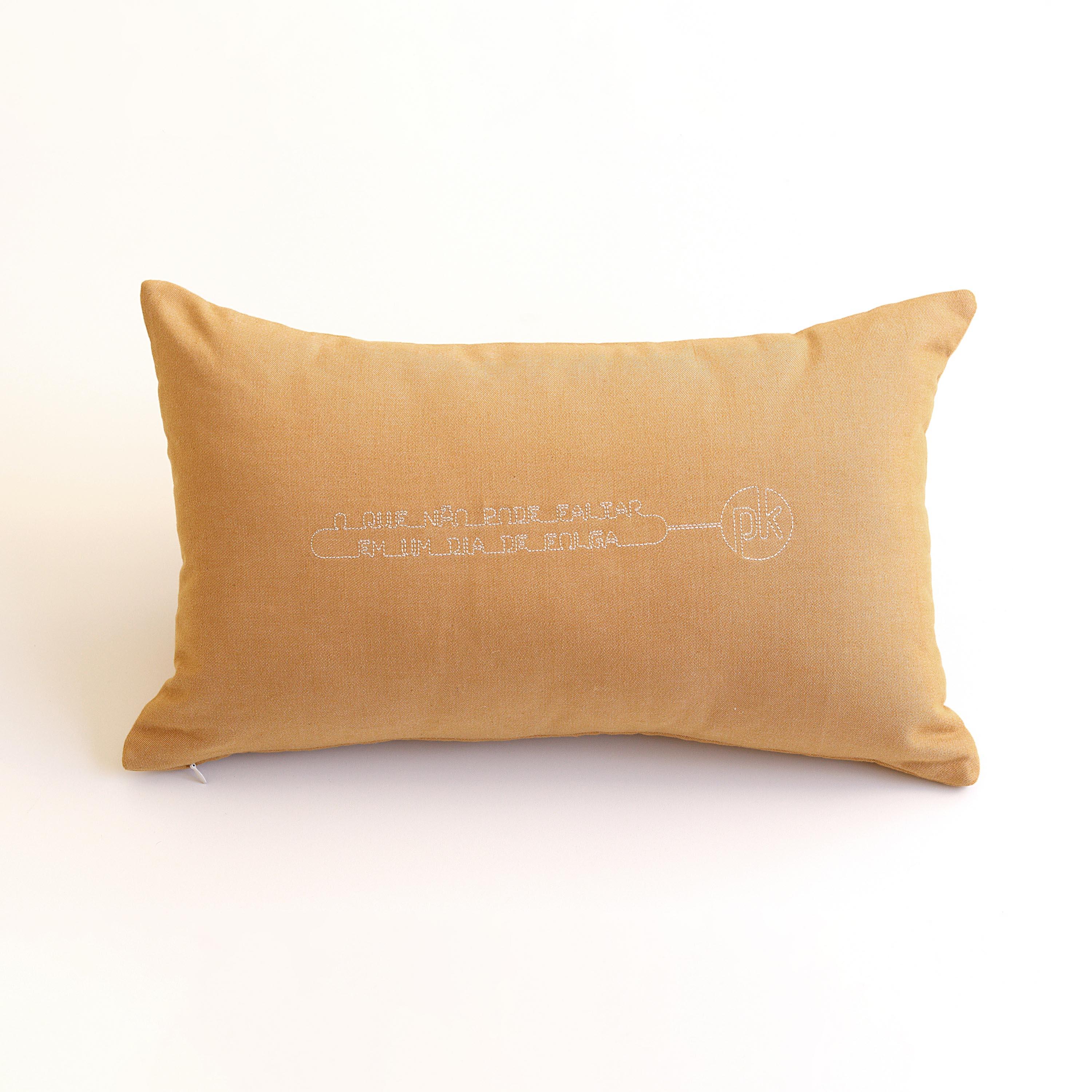 Modern Yellow Cotton Matelasse Sofa Pillow by Paulo Kobylka For Sale
