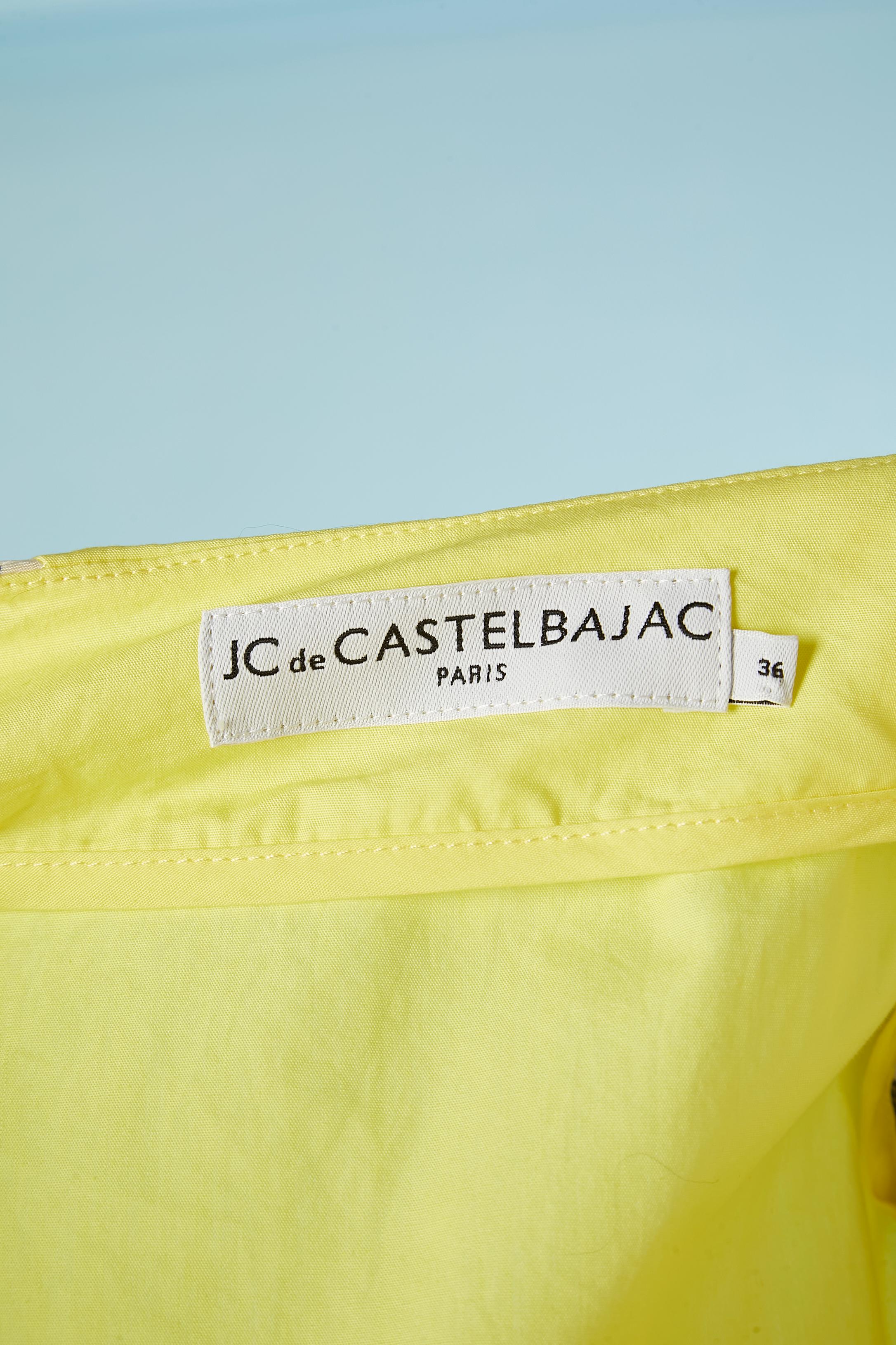 Chemise en coton jaune à manches en soie imprimée Jean-Charles de Castelbajac  Pour femmes en vente