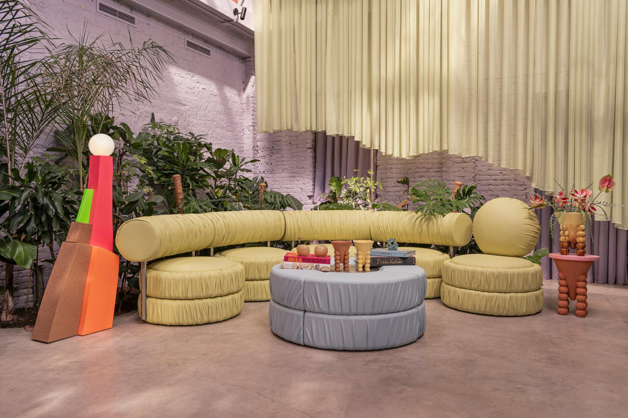 Stainless Steel Yellow Couch For Sale