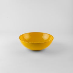 Yellow crenellated plates: Soup, holder, side plate for 4 Handmade in Italy 2024