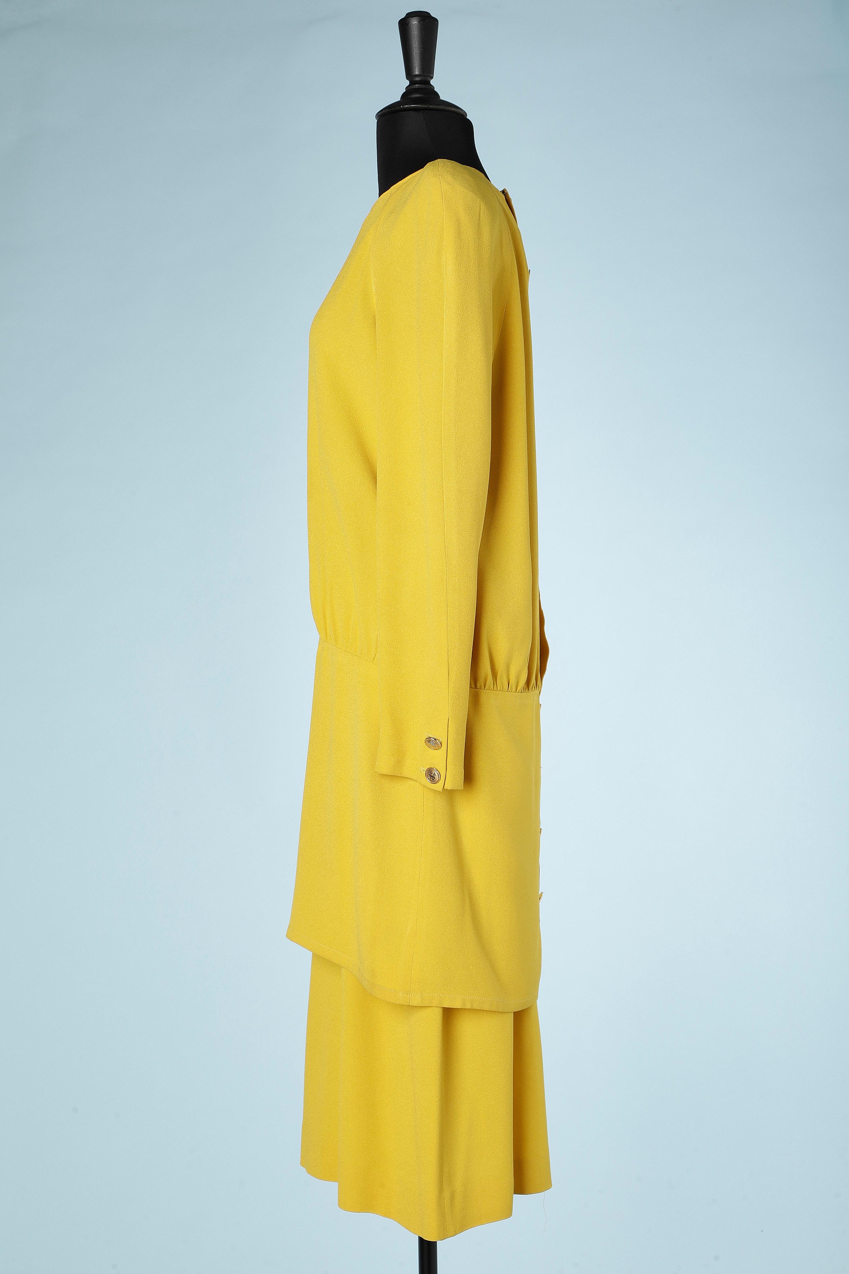 Yellow crêpe ensemble (tunique and skirt) Sonia Rykiel  In Excellent Condition In Saint-Ouen-Sur-Seine, FR