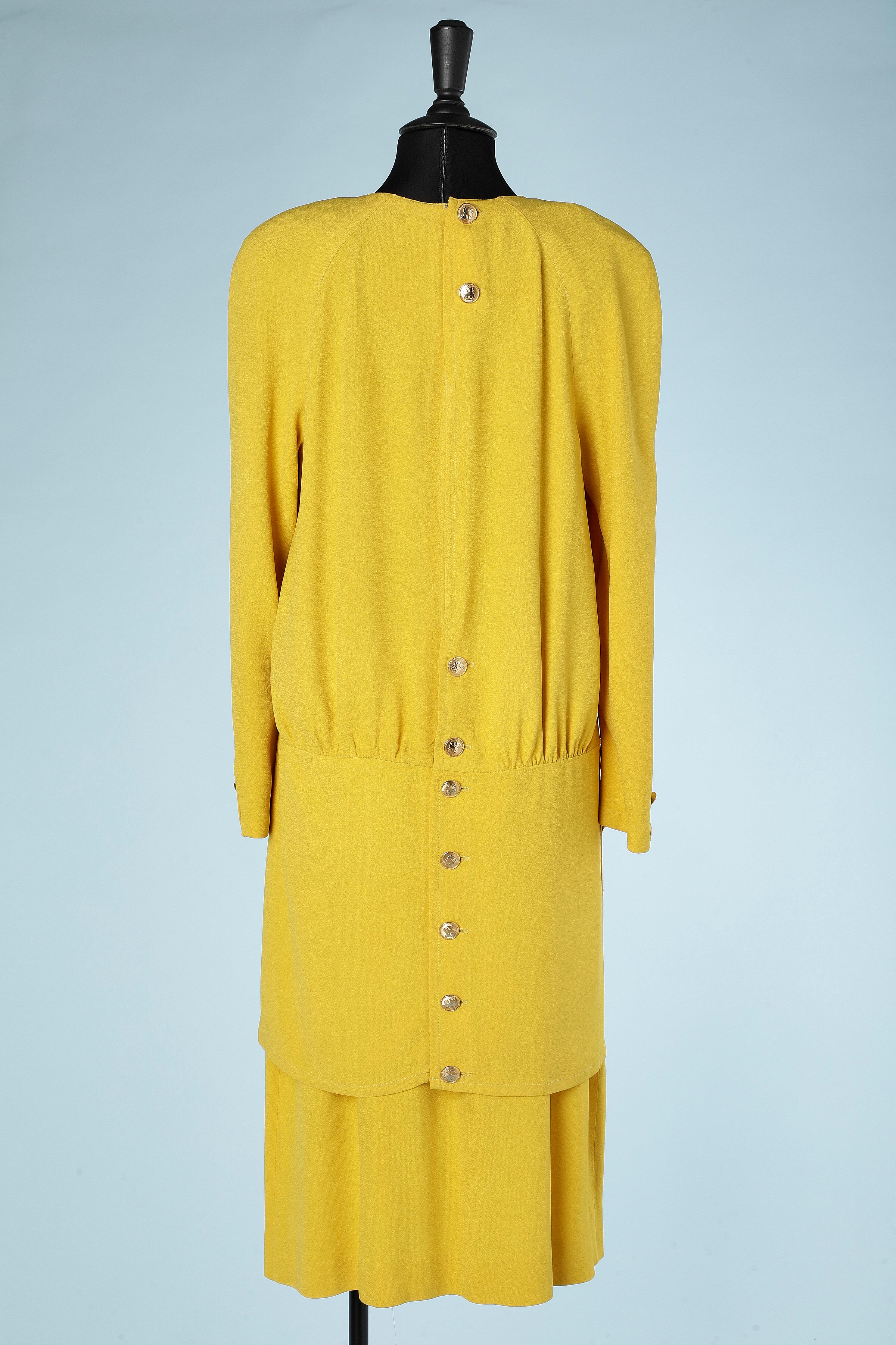 Women's Yellow crêpe ensemble (tunique and skirt) Sonia Rykiel 