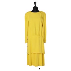 Yellow crêpe ensemble (tunique and skirt) Sonia Rykiel 