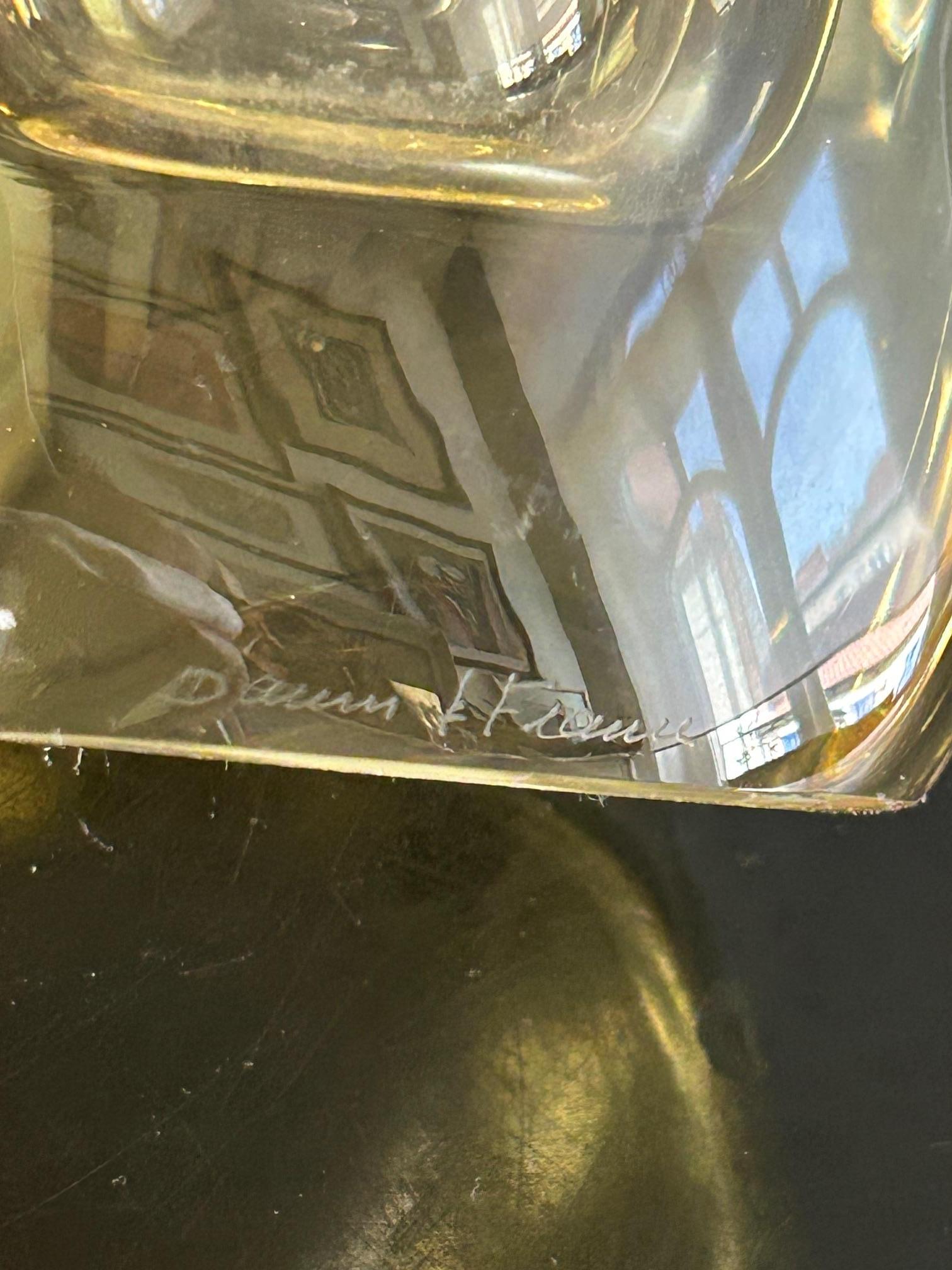 Jarrón Daum de cristal amarillo Años 50 en venta 1