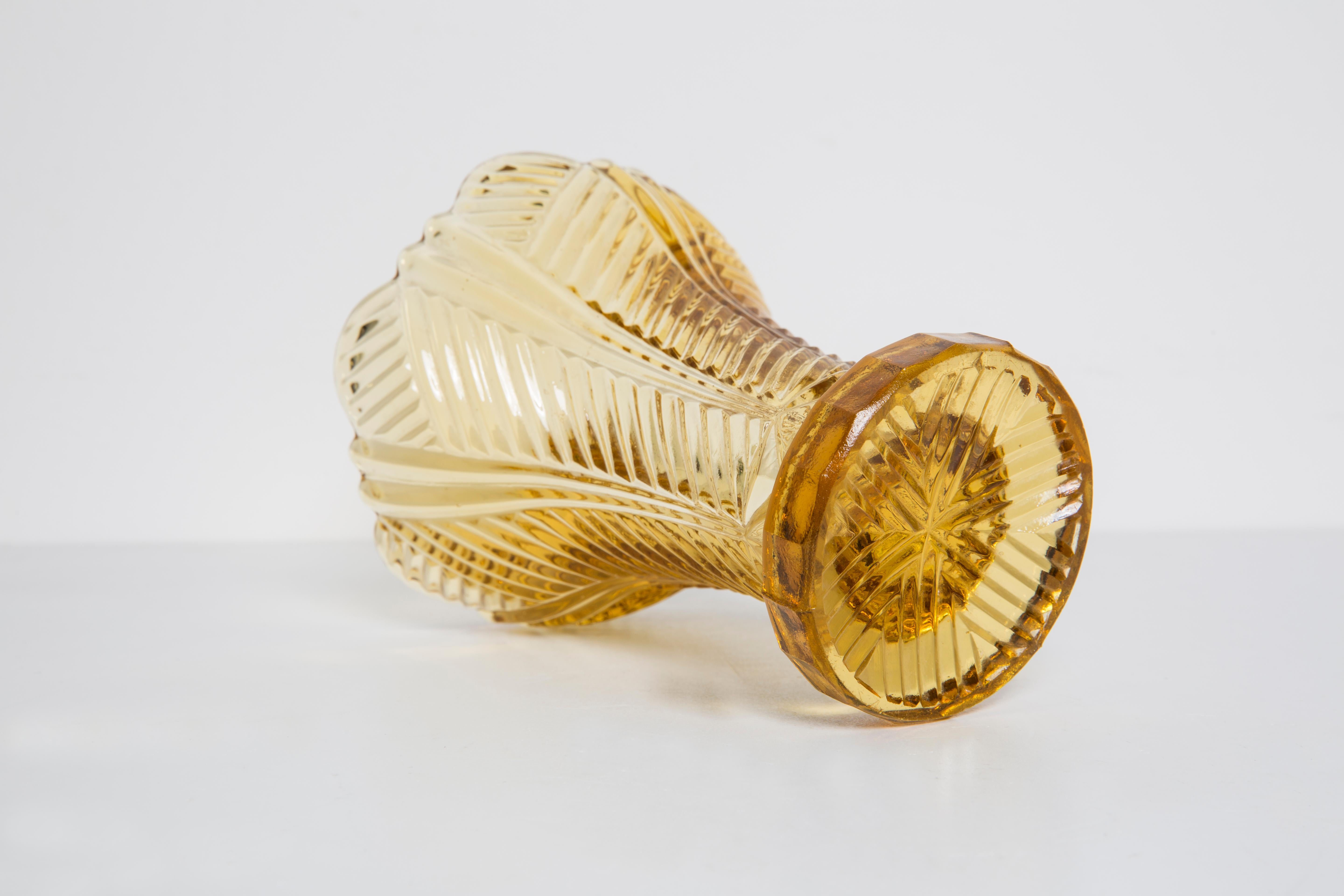Czech Yellow Crystal Mini Vintage Vase, 20th Century, Europe, 1960s For Sale
