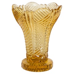 Yellow Crystal Mini Vintage Vase, 20th Century, Europe, 1960s