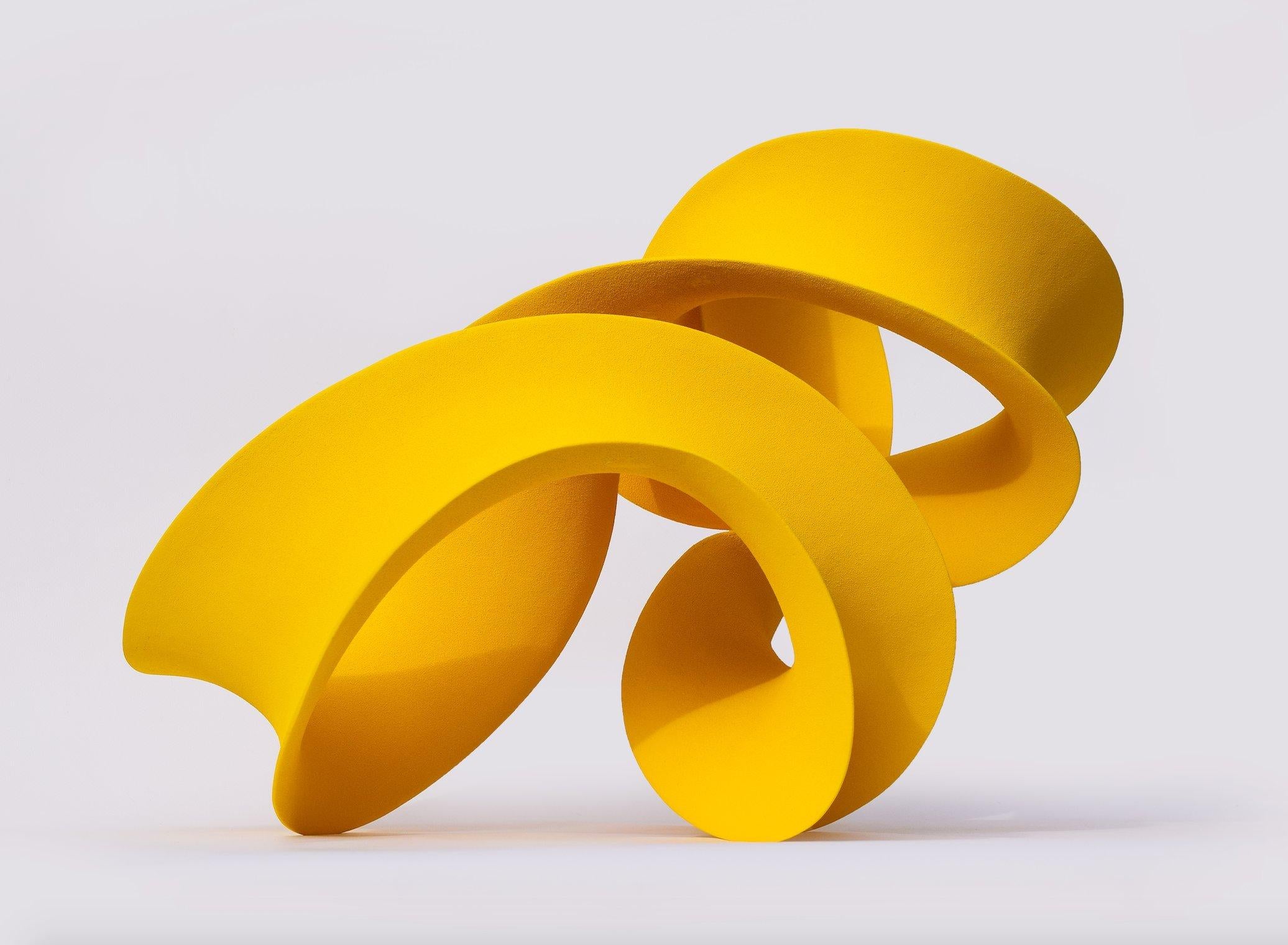 Yellow Curved Abstract Contemporary Sculpture by Merete Rasmussen In New Condition For Sale In New York, NY