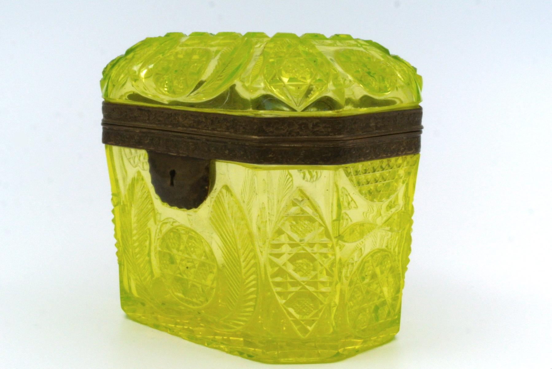 Yellow Cut Crystal Box 1