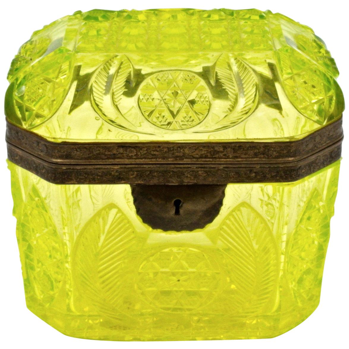 Yellow Cut Crystal Box