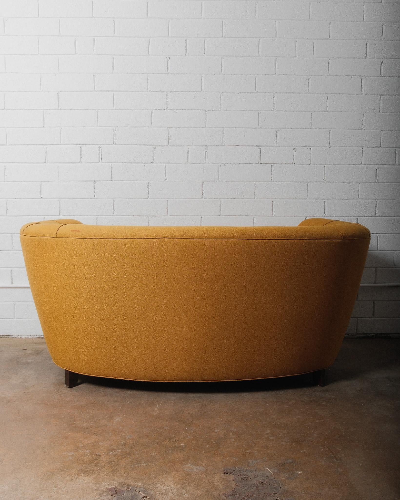Yellow Danish Curved Banana Sofa 1940s For Sale 1