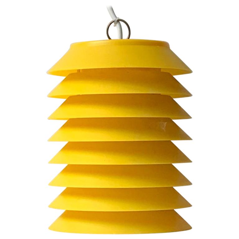 Yellow Danish Space Age Pendant Light by Lars Schiøler for Høyrup, 1970s