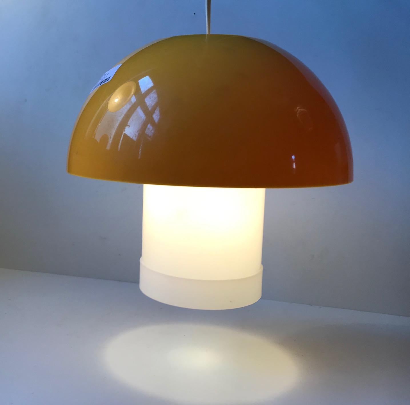 Yellow Danish Table or Pendant Lamp by Bent Karlby for ASK Belysninger, 1970s For Sale 4