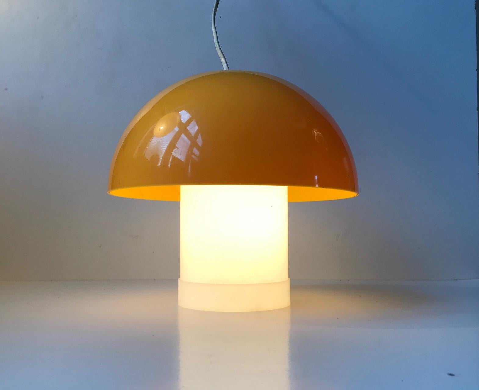 Space Age Yellow Danish Table or Pendant Lamp by Bent Karlby for ASK Belysninger, 1970s For Sale