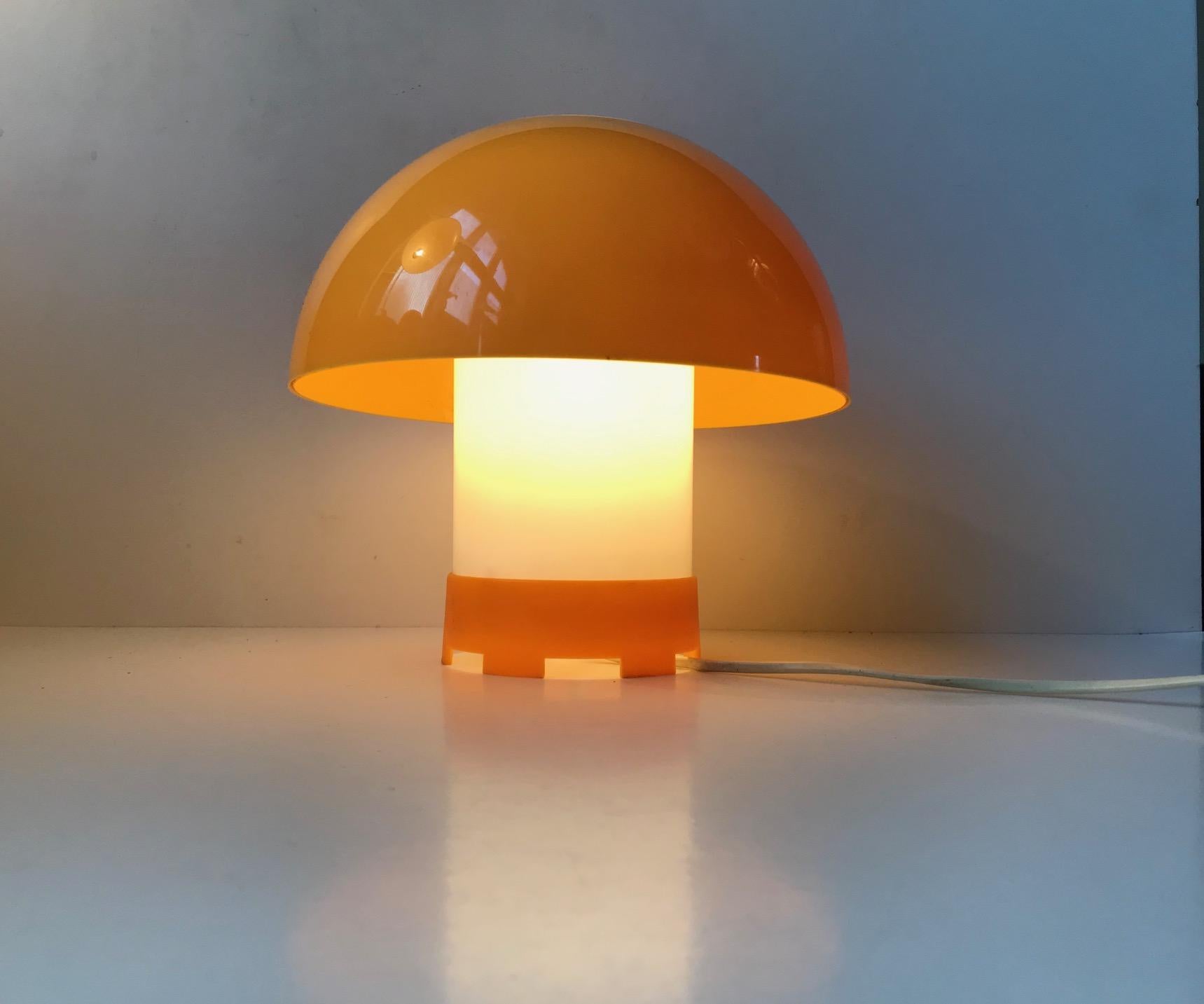 Acrylic Yellow Danish Table- or Pendant Lamp by Bent Karlby for ASK Belysninger, 1970s