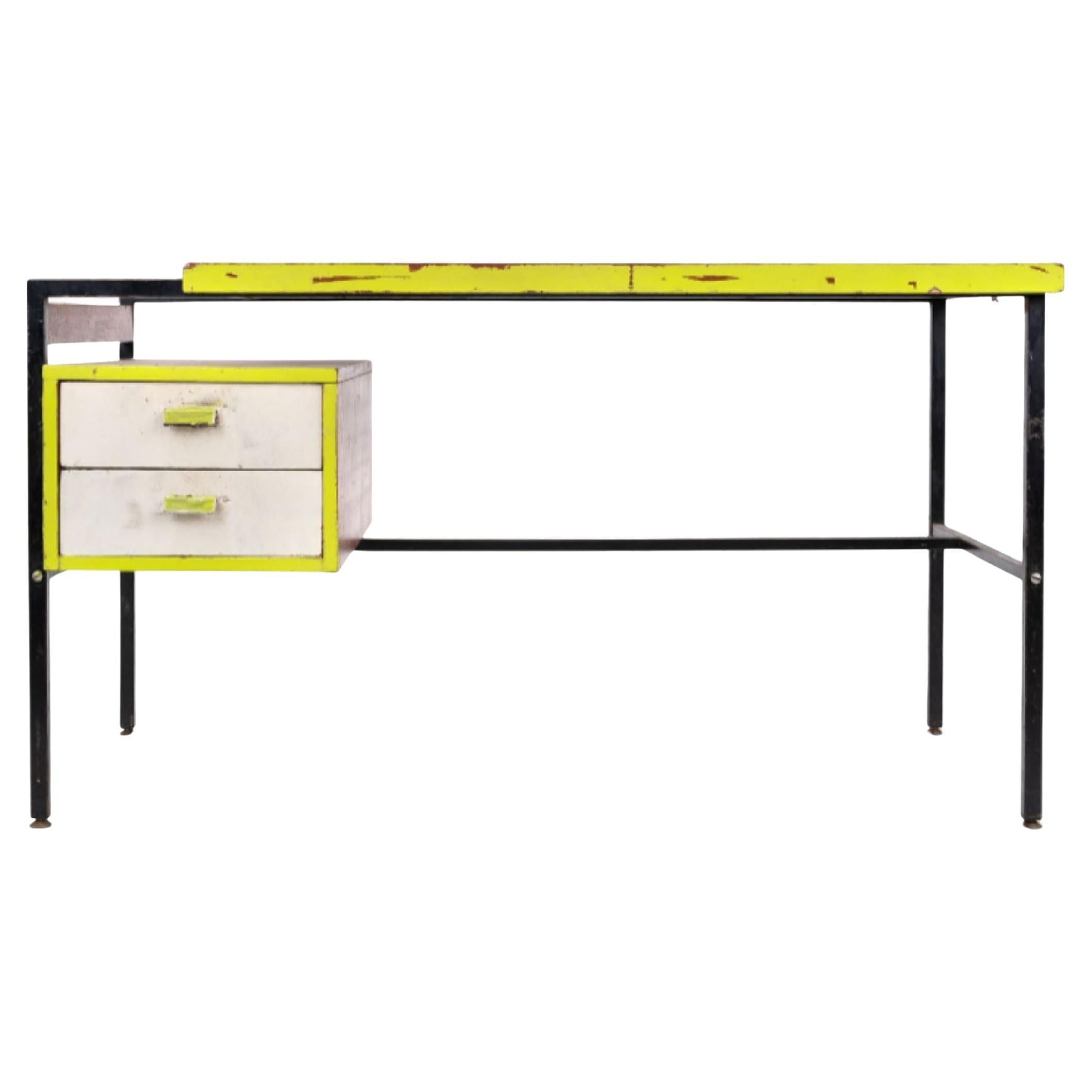 Vintage Yellow Desk 349 For Sale on 1stDibs