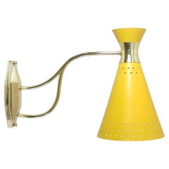 Yellow Diabolo Wall Light, Maison ARLUS France 1950s