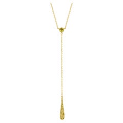 Yellow Diamond and Sapphire Lariat Necklace