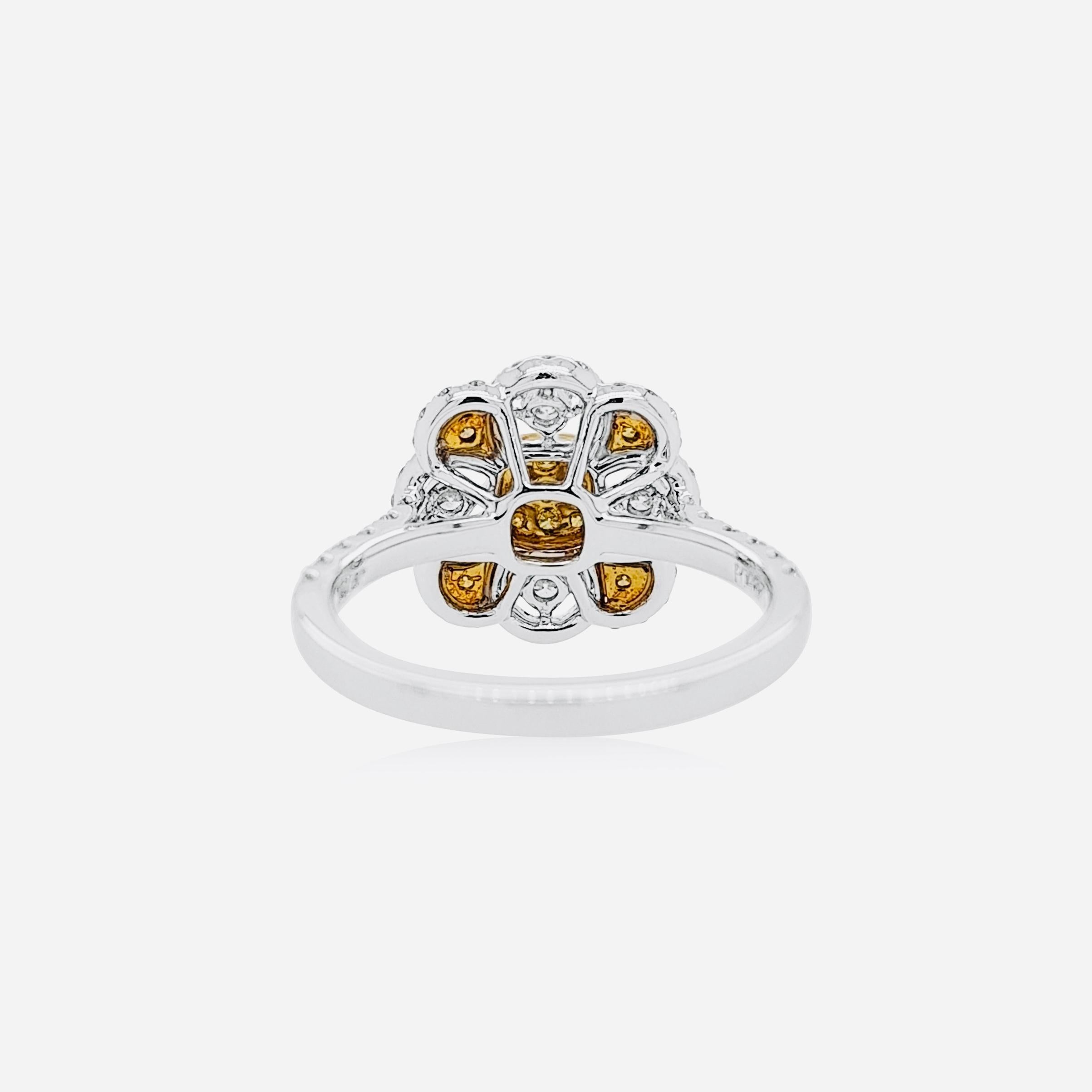 Rare & beautiful yellow diamonds studded with white diamonds in a classic cocktail ring setting.


- Made in K18 White Gold
- Yellow Diamond- 0.15 CT
- White Diamond- 0.63 CT



HYT Jewelry is a privately owned company headquartered in Hong Kong,
