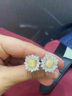 Yellow Diamond and White Diamond Earring and Ring Suite