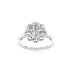 Yellow Diamond White Diamond Platinum Cocktail Ring