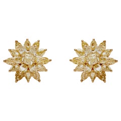 Yellow Diamond Dahlia Earrings