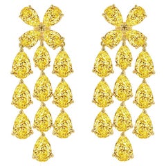 Boucles d'oreilles pendantes en diamant jaune