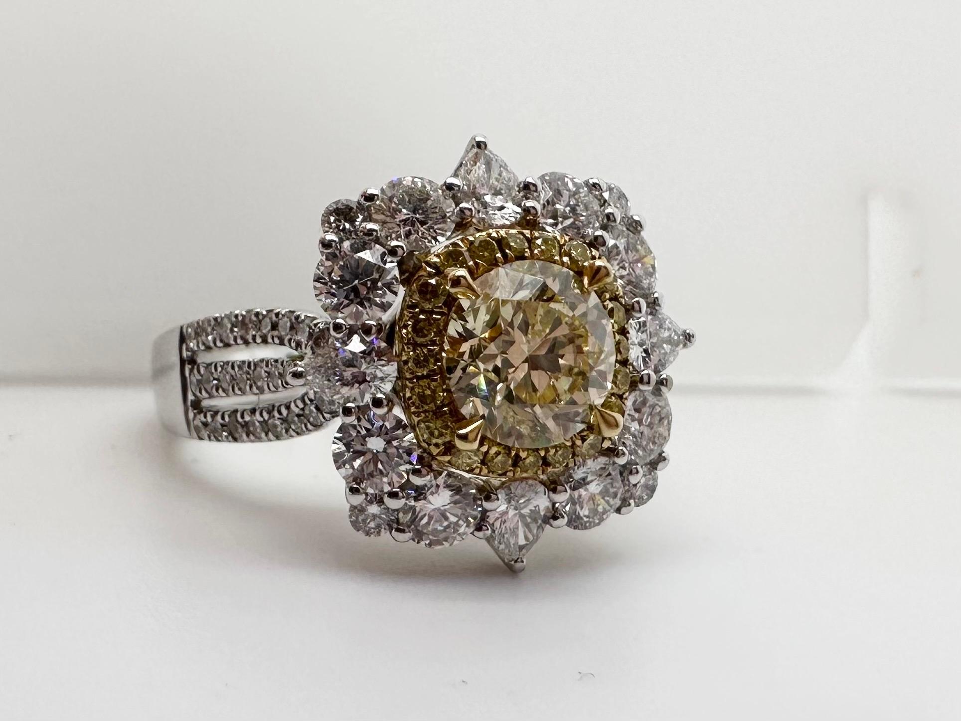 1ct yellow diamond ring